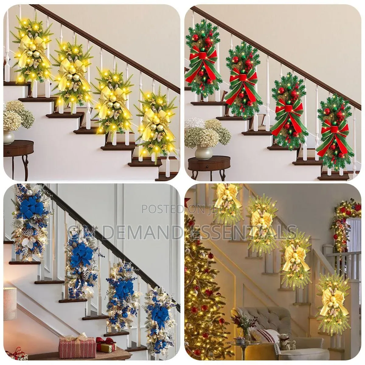 Christmas Staircase Wreath Decorations