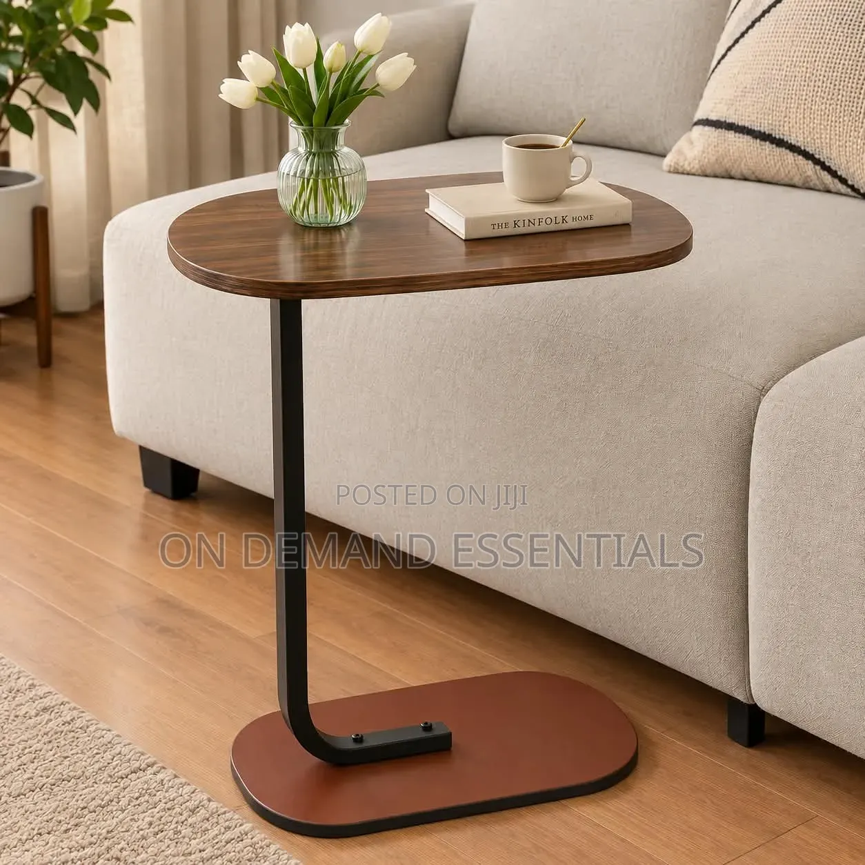 Modern C-Shaped Side Table