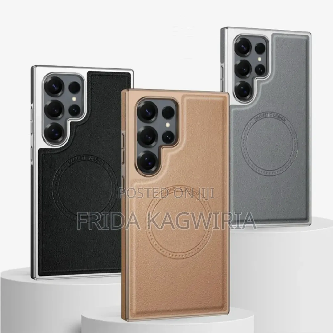 Magnetic Leather Back Cover for Samsung Galaxy S23 Ultra