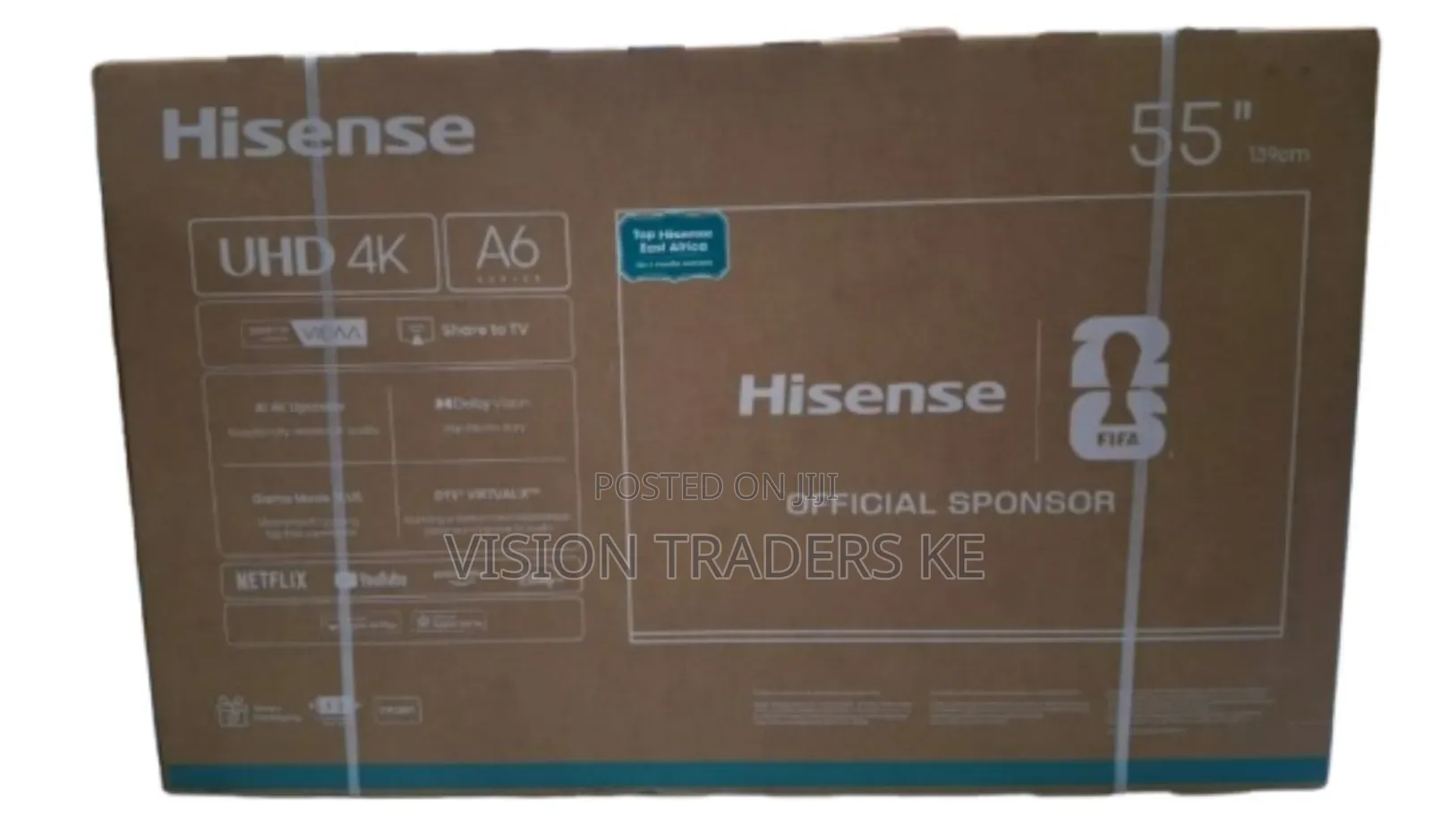Hisense 55 Inches UHD 4K A6 Series 55A6QKEN 55" Frameless TV