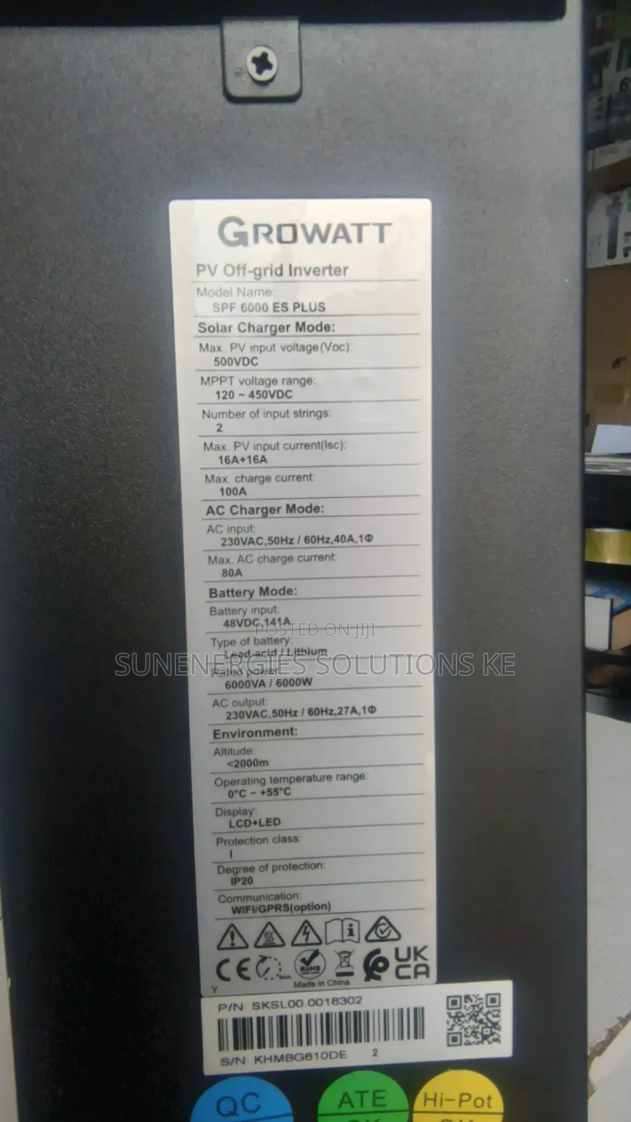 6000w 100A Growatt Off Grid Hybrid Inverter