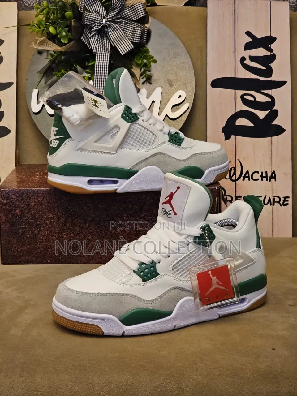 J4 Pine Green Sneakers, Jordan 4 Sneakers