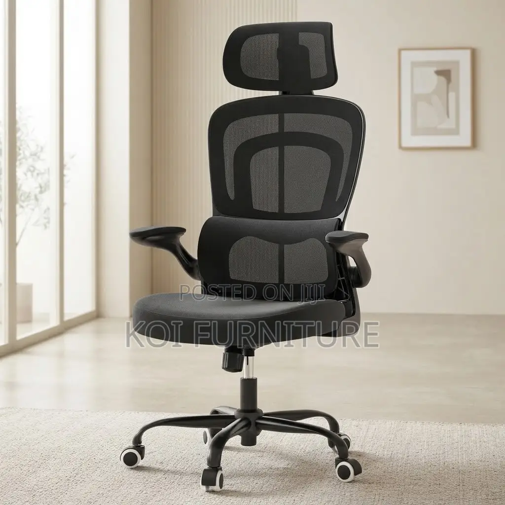 Office Chairs; Modern Black High Backrest Orthopedic With Headrest