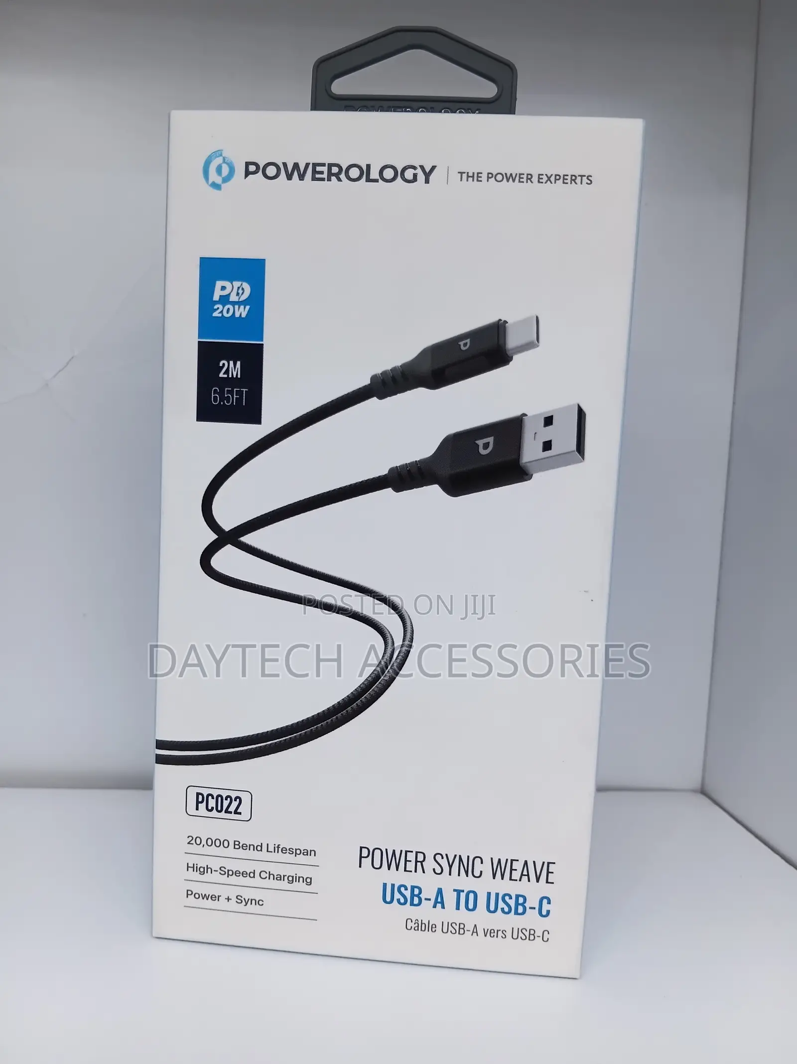 Powerology Charging Cable USB-A to USB-C 2M Pd 20W