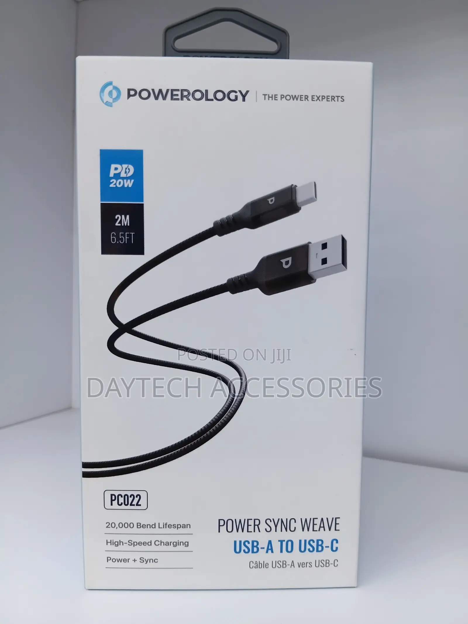 Powerology Charging Cable USB-A to USB-C 2M Pd 20W