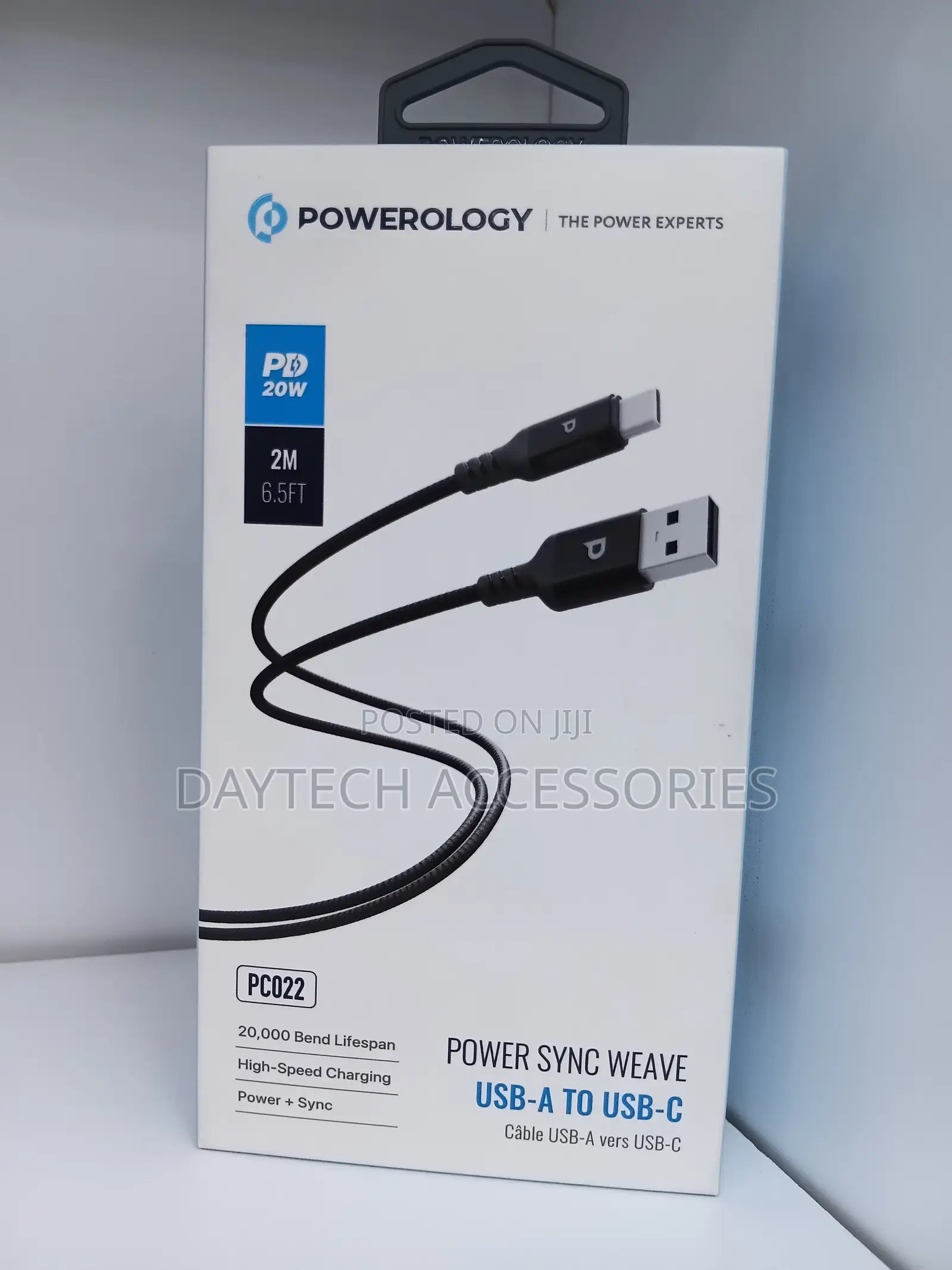 Powerology Charging Cable USB-A to USB-C 2M Pd 20W
