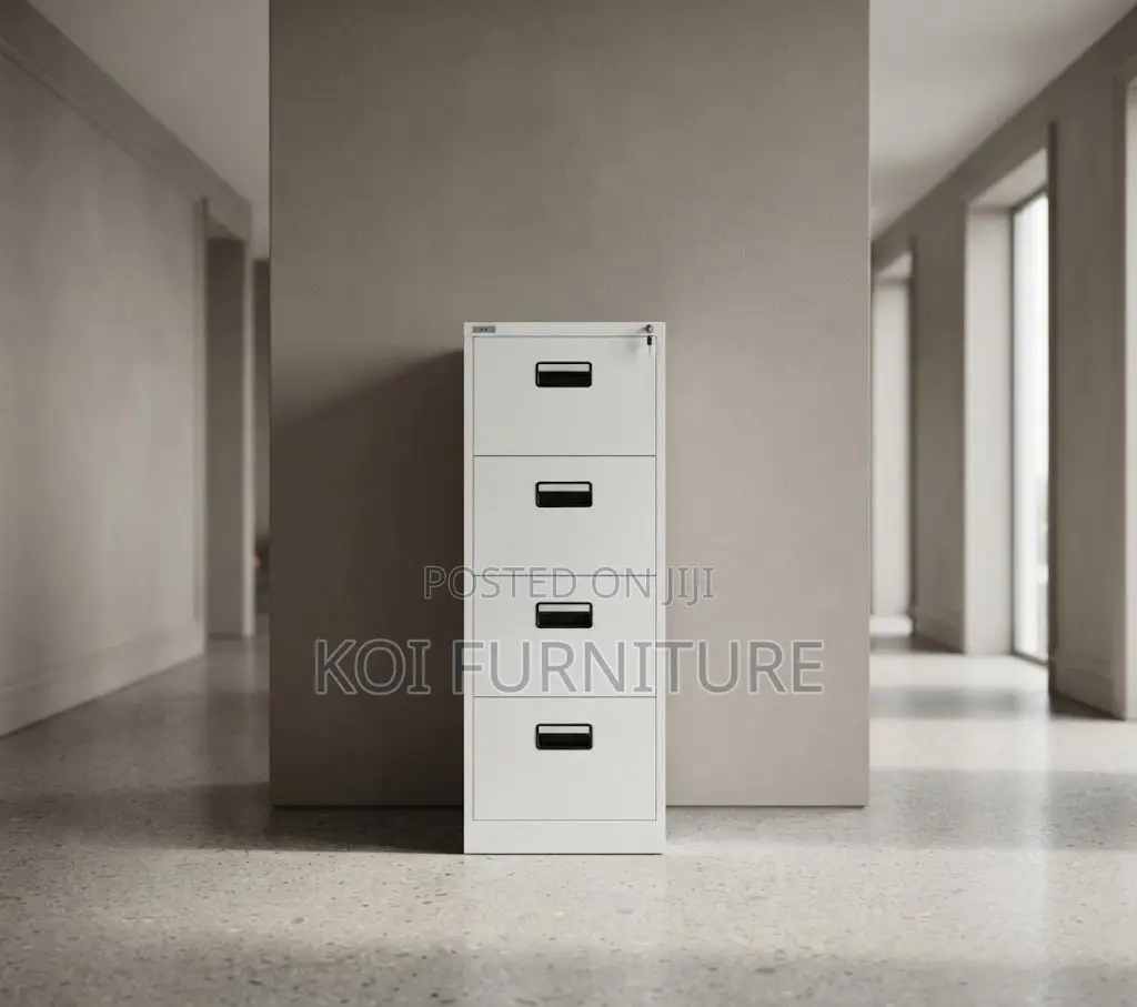 Office Cabinet; Four Lockers Gray Modern Storage Cabinet