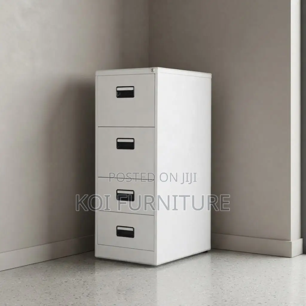 Office Cabinet; Four Lockers Gray Modern Storage Cabinet