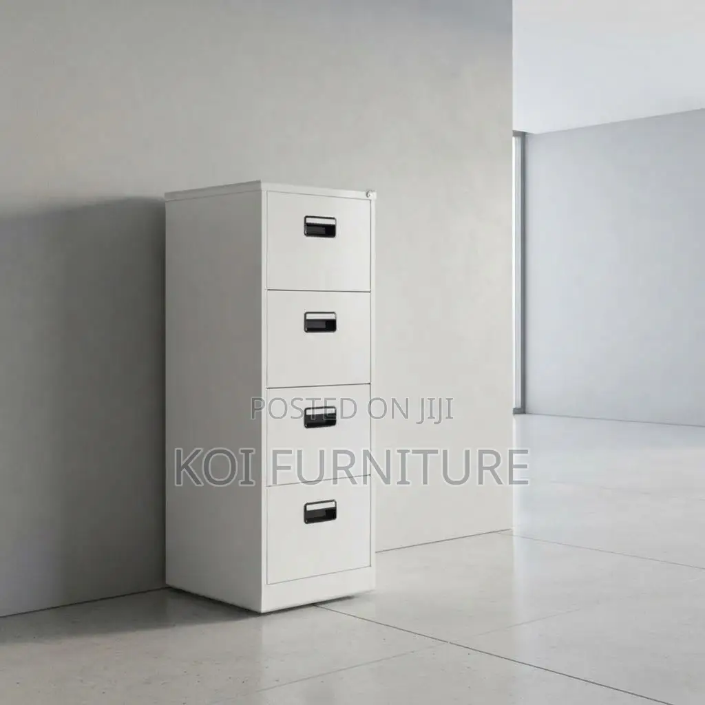 Office Cabinet; Four Lockers Gray Modern Storage Cabinet