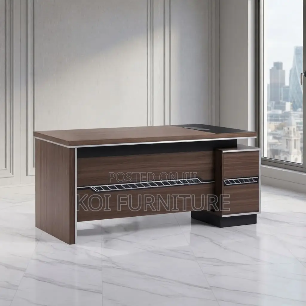 Office Desk; Executive 180CM Brown L Extended Office Desk