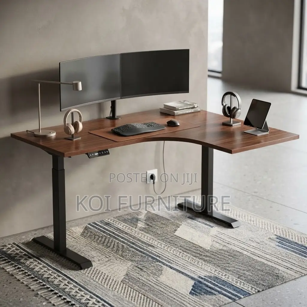 Office Desk; 1.4 Meters Electric Adjustable Sit Stand Flexy Desk