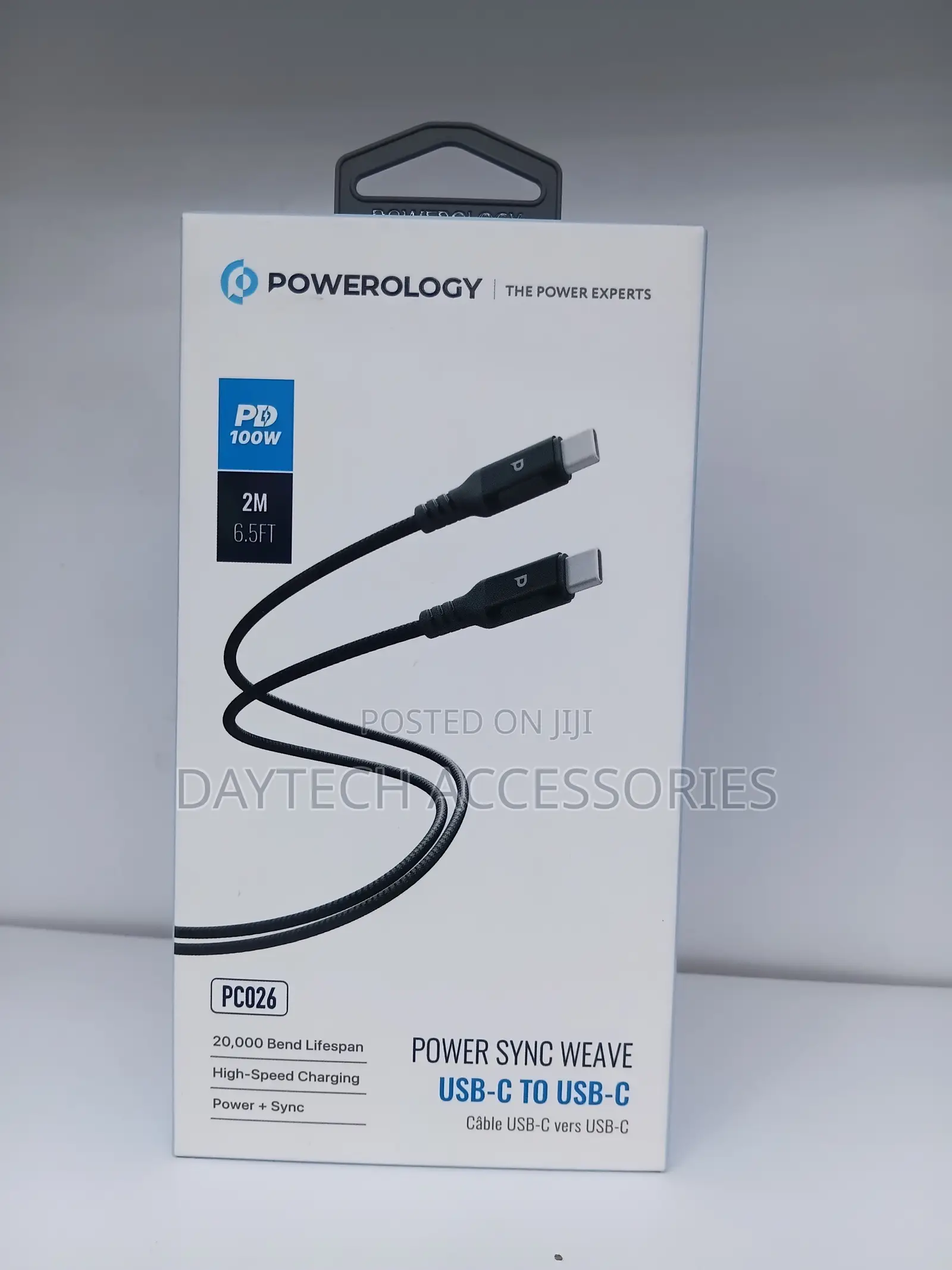 Powerology Power Sync Charging USB-C to USB-C Pd 100w