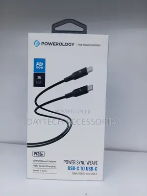 Powerology Power Sync Charging USB-C to USB-C Pd 100w