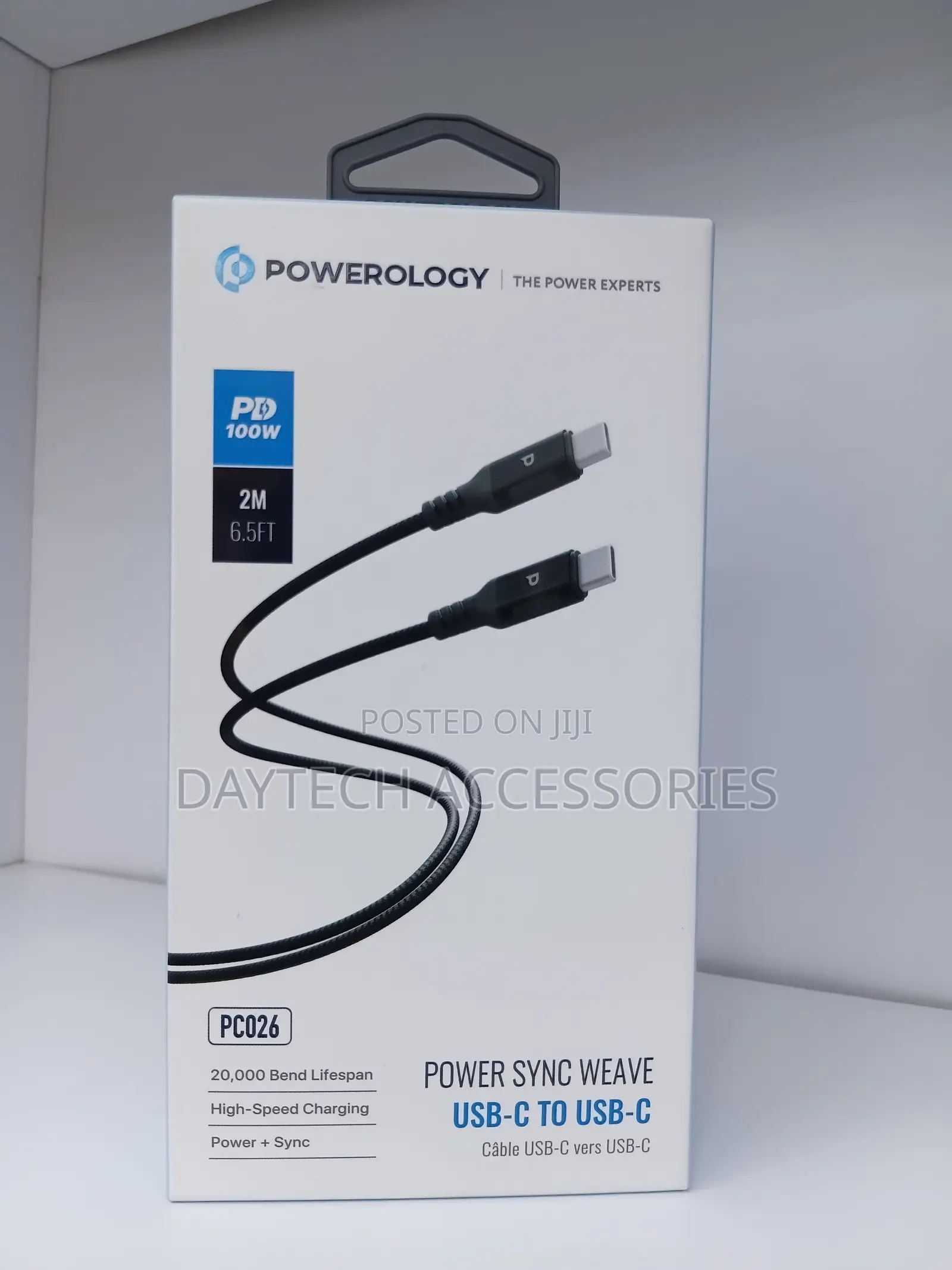 Powerology Power Sync Charging USB-C to USB-C Pd 100w
