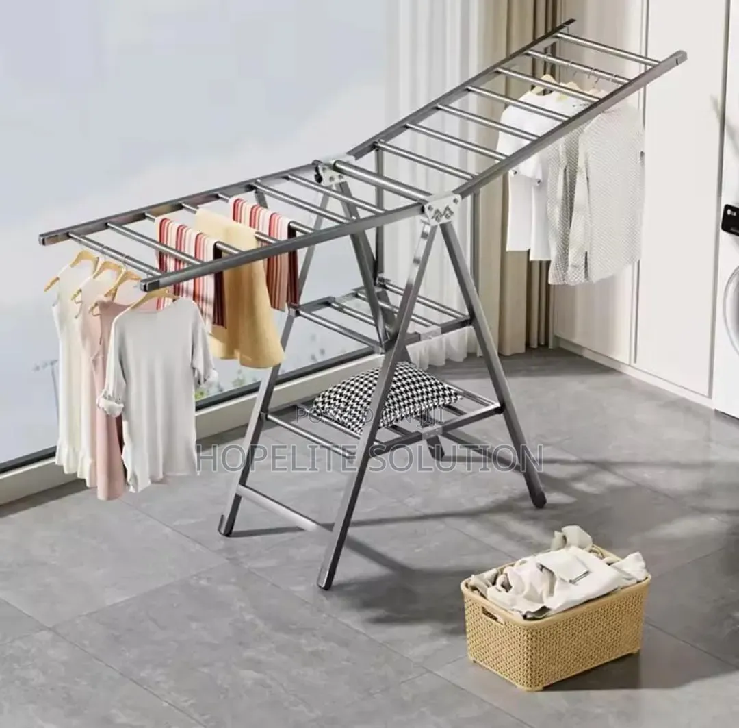 Foldable and Movable Clothes Drying Rack