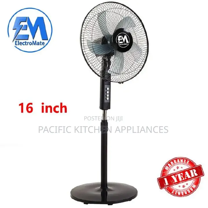 EM 16 Inch Stand Fan -5 Blades 3 Speed Powerful Motor Fan