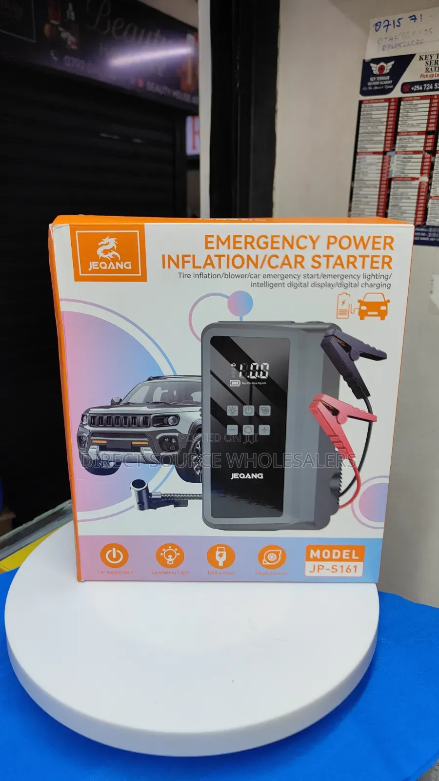 Car Roadside Emergency Kit – Starter, Pump & LED Light