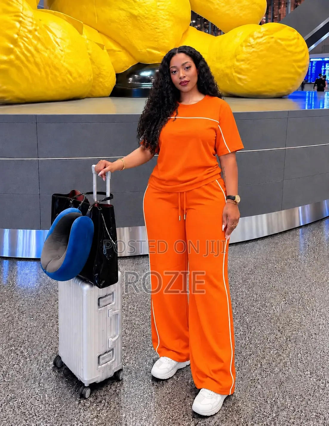 Women’s 2 Piece Set – T-Shirt & Pants Casual Travel Outfit