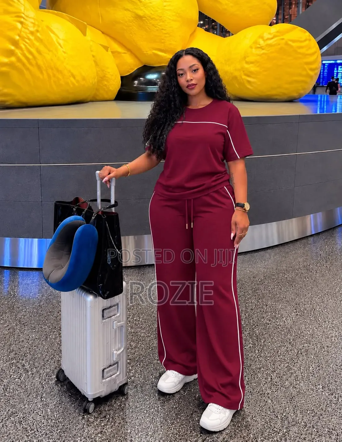 Women’s 2 Piece Set – T-Shirt & Pants Casual Travel Outfit