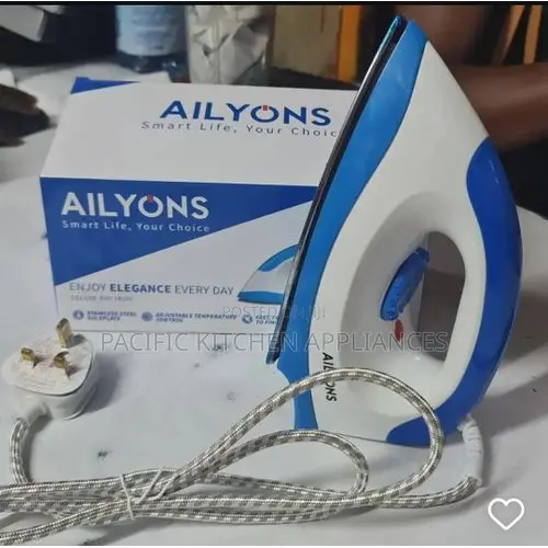 AILYONS 1000W Dry Iron Box – Compact Design, Non-Stick Sole Plate