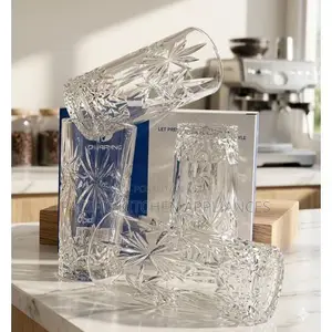 Vintage Crystal-Cut Highball Glass Set (Set of 6)