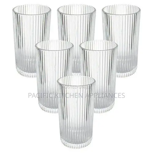 520ml Ribbed Elegance Glass Set 6pcs Premium for Stylish Living