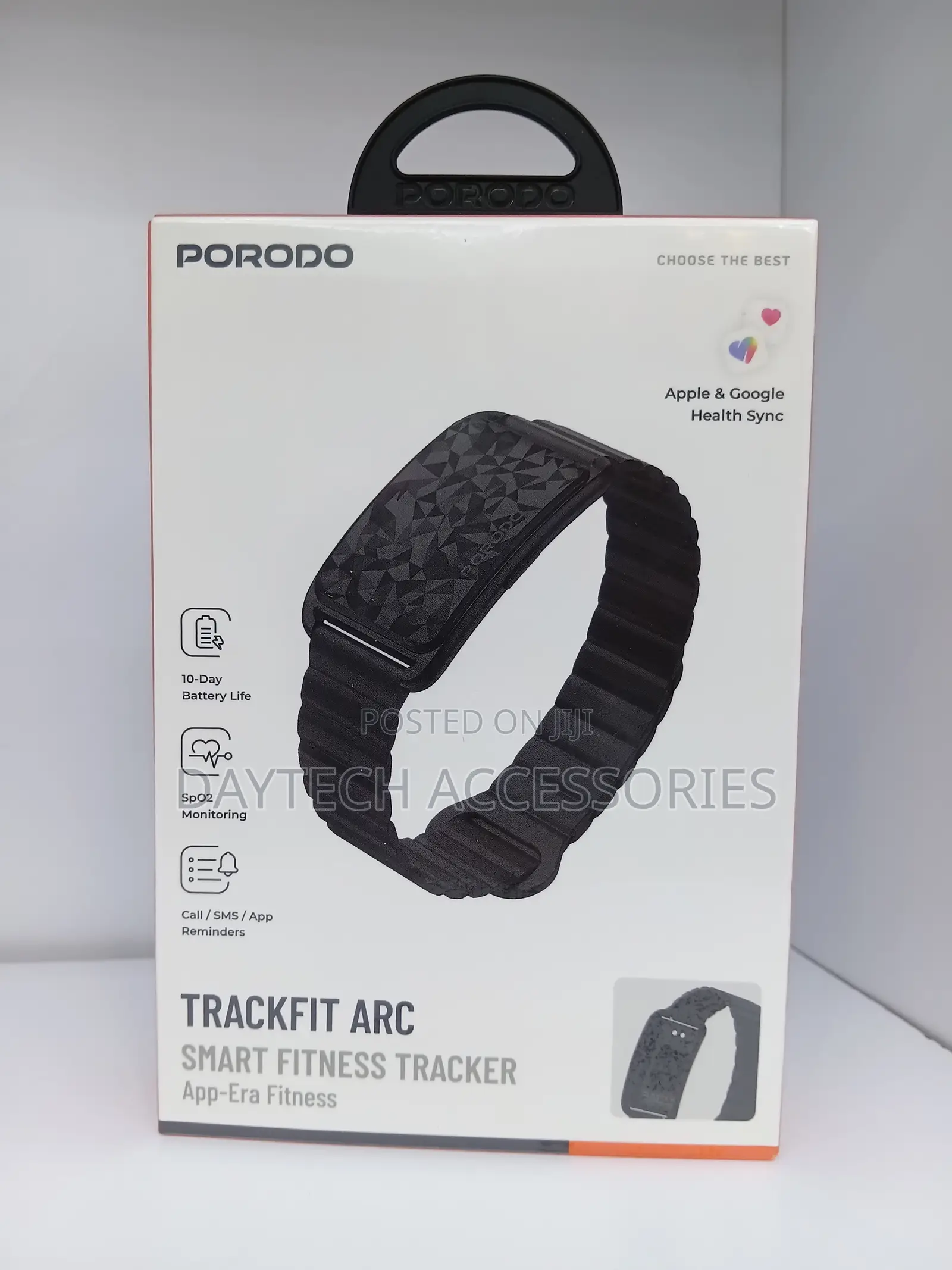 Porodo TrackFit Arc Smart Fitness Tracker With App - Magnetic Strap.