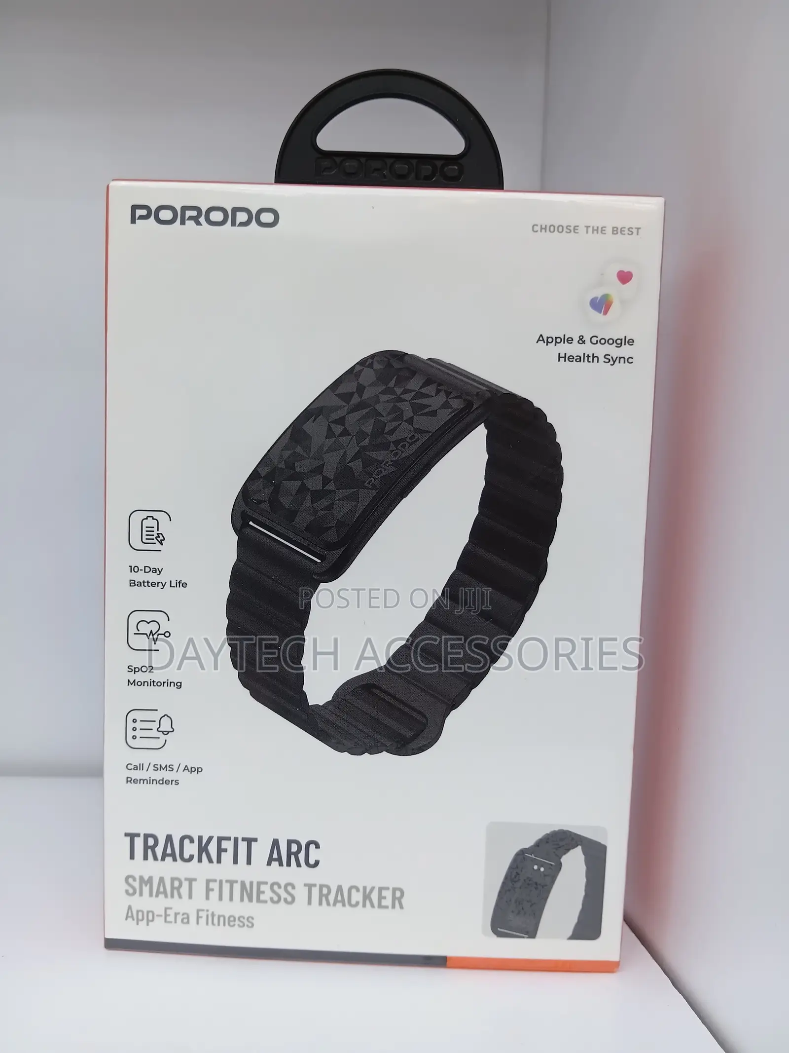 Porodo TrackFit Arc Smart Fitness Tracker With App - Magnetic Strap.