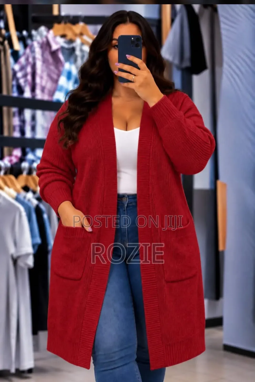 Women’s Long Pink Cardigan – Warm & Stylish Sweater,soft Knitted