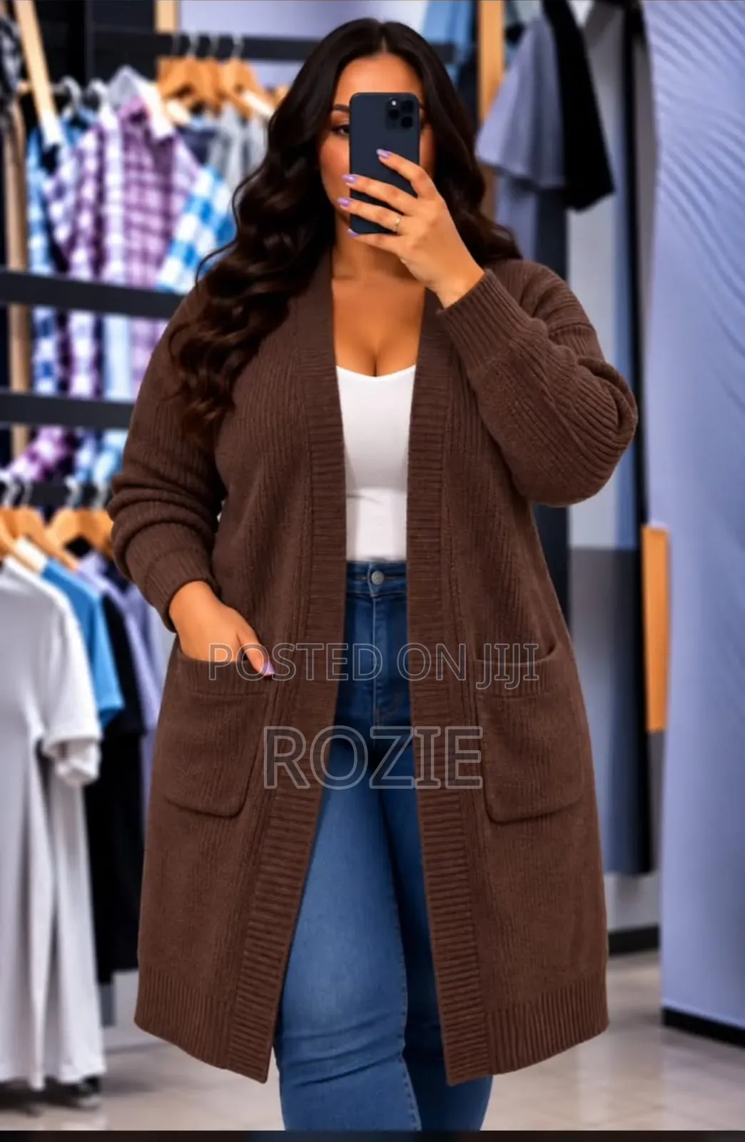 Women’s Long Pink Cardigan – Warm & Stylish Sweater,soft Knitted