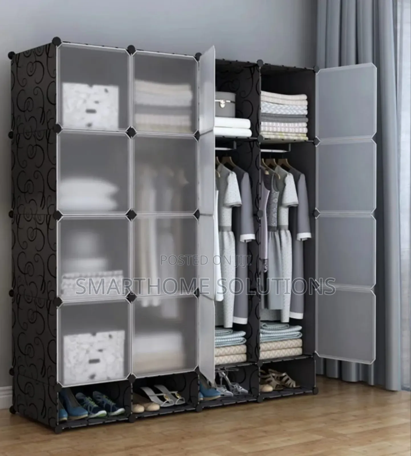 Portable 4- Column Plastic Wardrobes