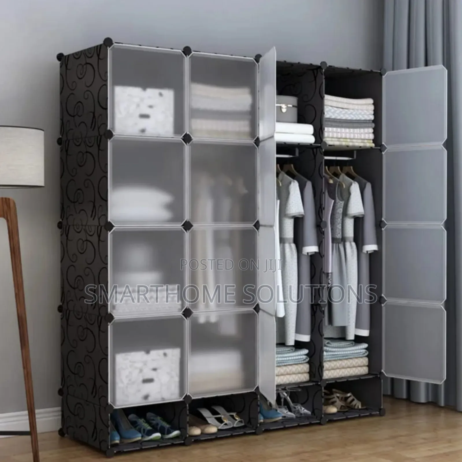 Portable 4- Column Plastic Wardrobes