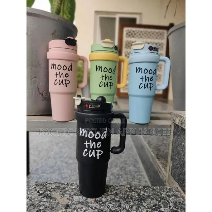 Mood the Cup, Stanley Mug Tumbler With Handle and Straw Lid