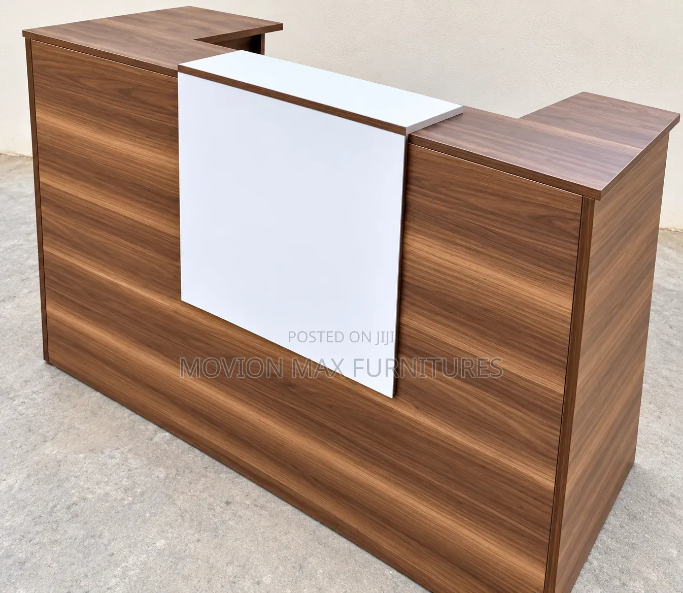Modern Reception Desk – Walnut Finish