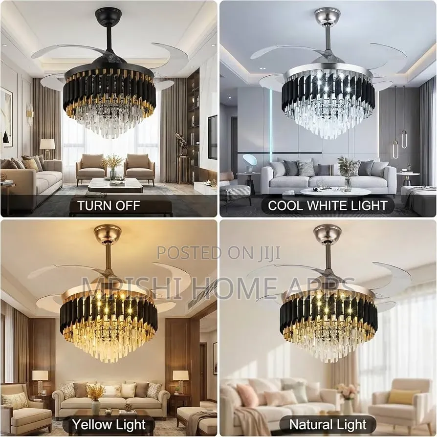 Luxury 2-in-1 Crystal Fandelier Ceiling Fan