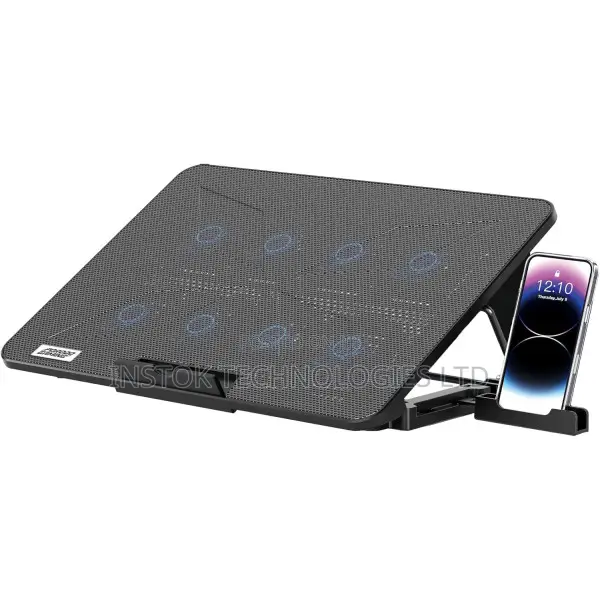Porodo Gaming 8-Fan Laptop Cooling Stand With Phone Slot