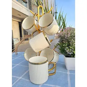 SUNDABESTS Gold Rimmed Japanese Mugs