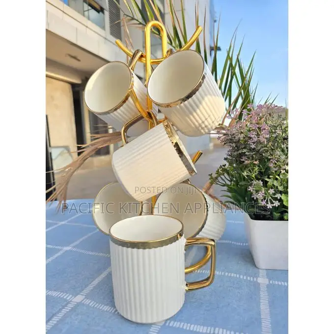 SUNDABESTS Gold Rimmed Japanese Mugs