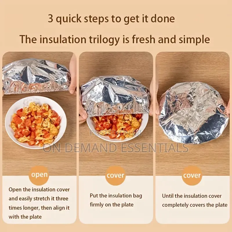 10pcs Aluminum Foil Cover Heat-Resistant Insulation Lid for Bowls