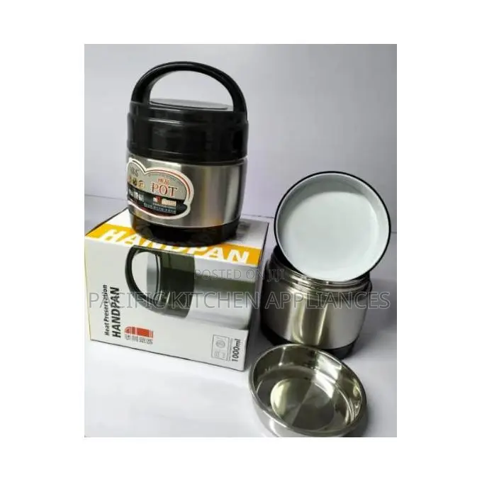 Steel Heat Preservation Vacuum Food Flask Hand Pan 1ltr