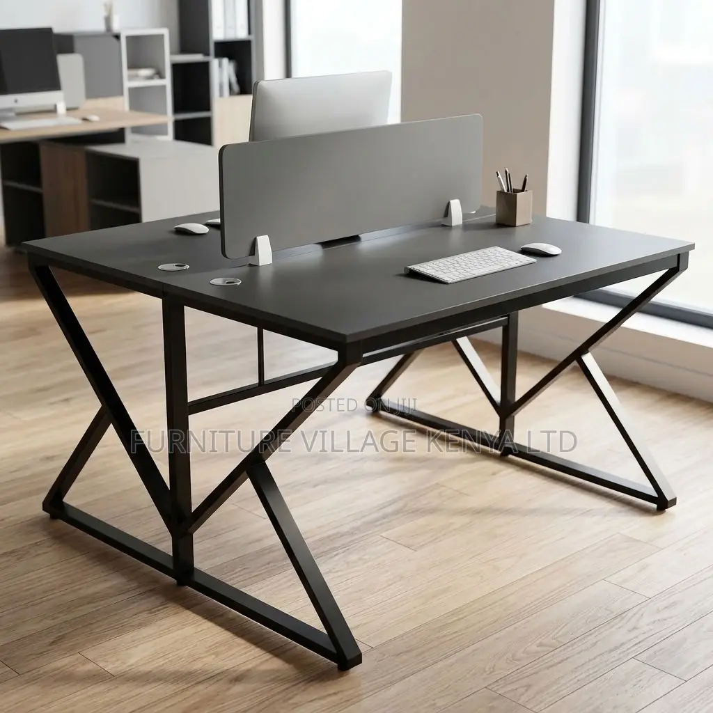 Workstation; 2 Way-Metal Frame Computer Workstation Table