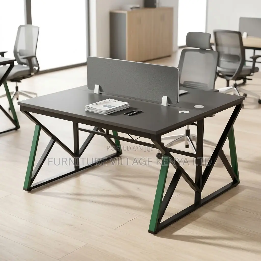 Workstation; 2 Way-Metal Frame Computer Workstation Table