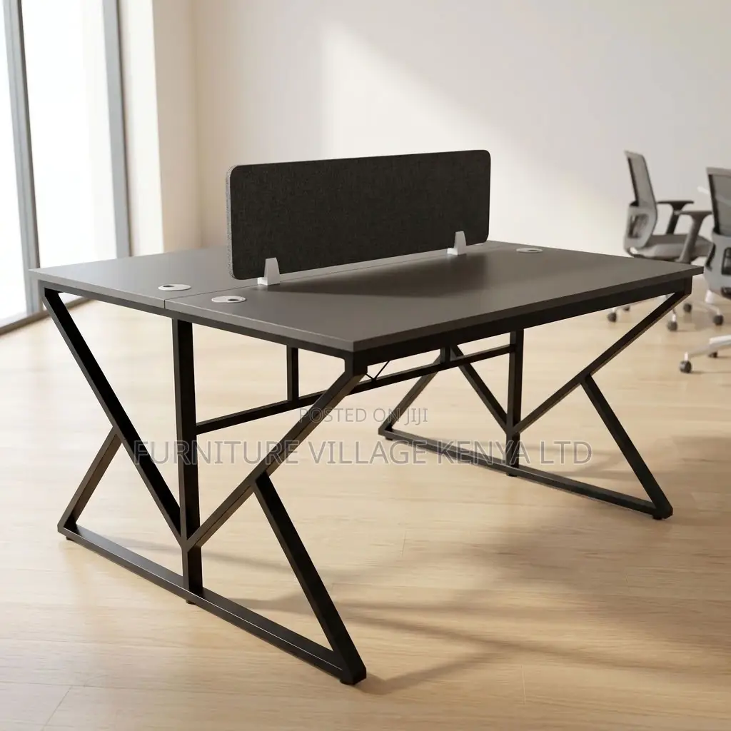 Workstation; 2 Way-Metal Frame Computer Workstation Table