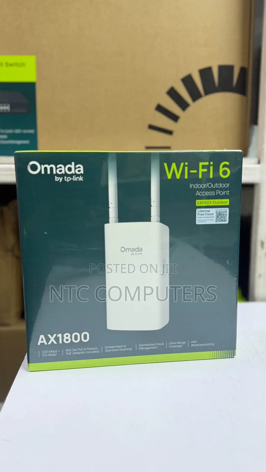 TP-Link Omada EAP603-Outdoor AX1800 Wi-Fi 6 Access Point.