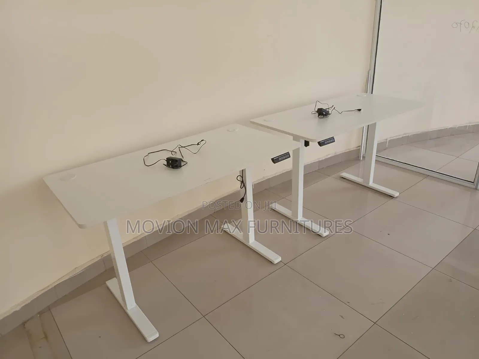 Electric Height-Adjustable Modern White Office Workstation Desk