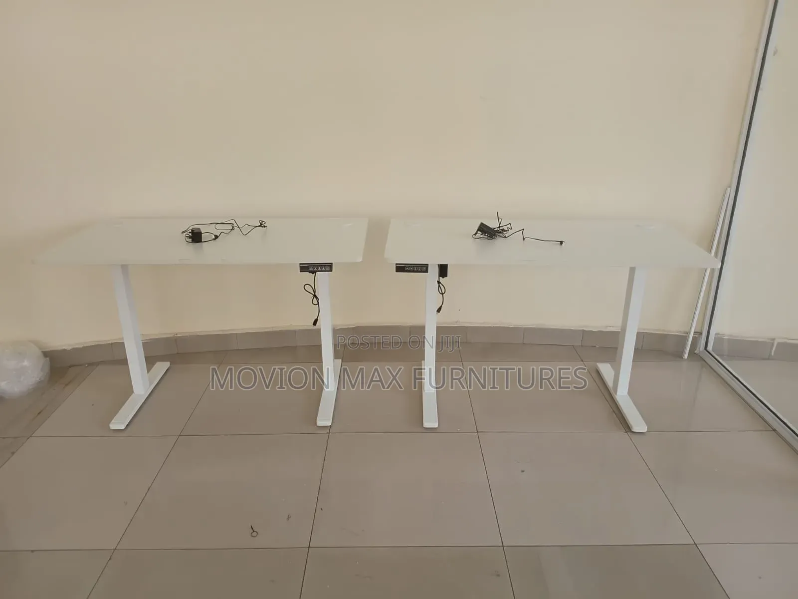 Electric Height-Adjustable Modern White Office Workstation Desk