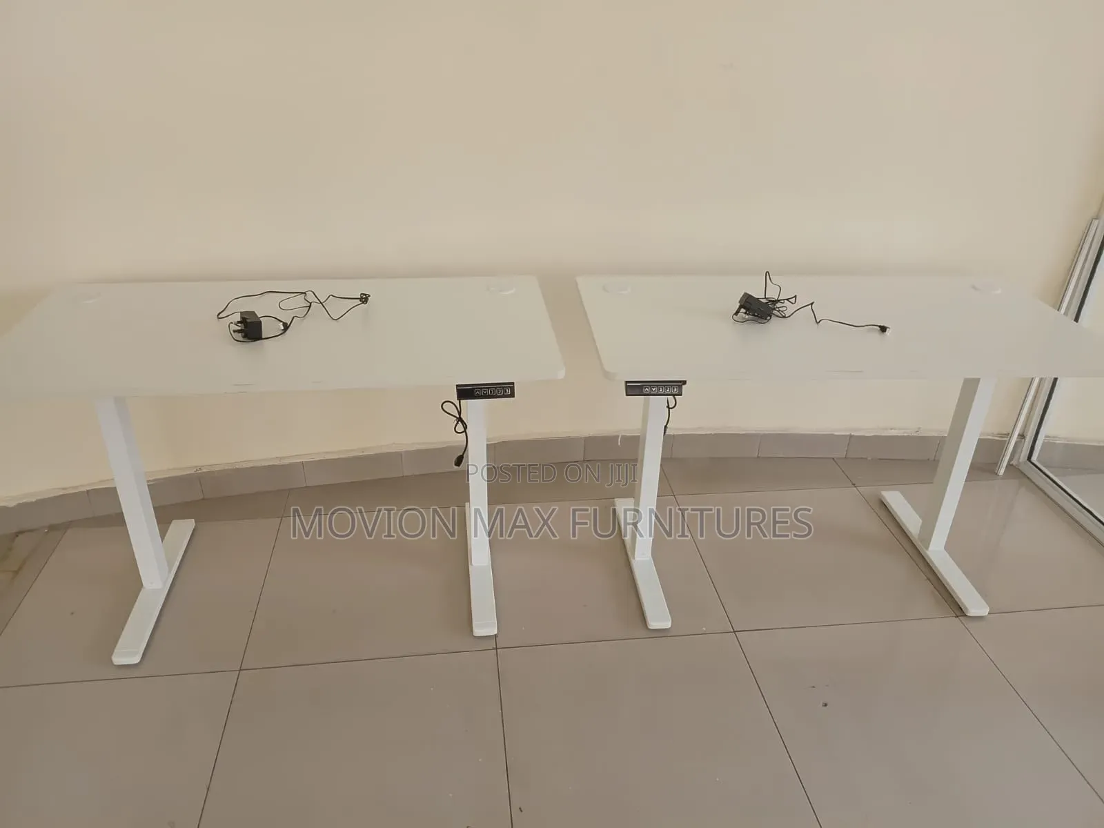 Electric Height-Adjustable Modern White Office Workstation Desk