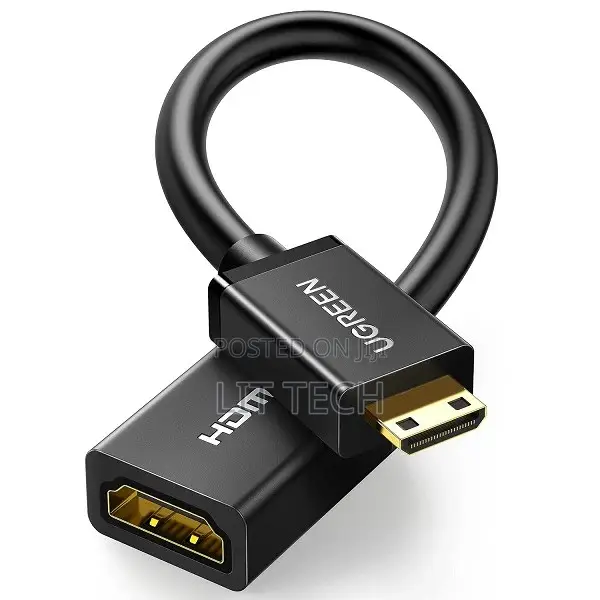 LITTECH Ugreen Mini HDMI Male to HDMI Female Adapter Cable 22cm