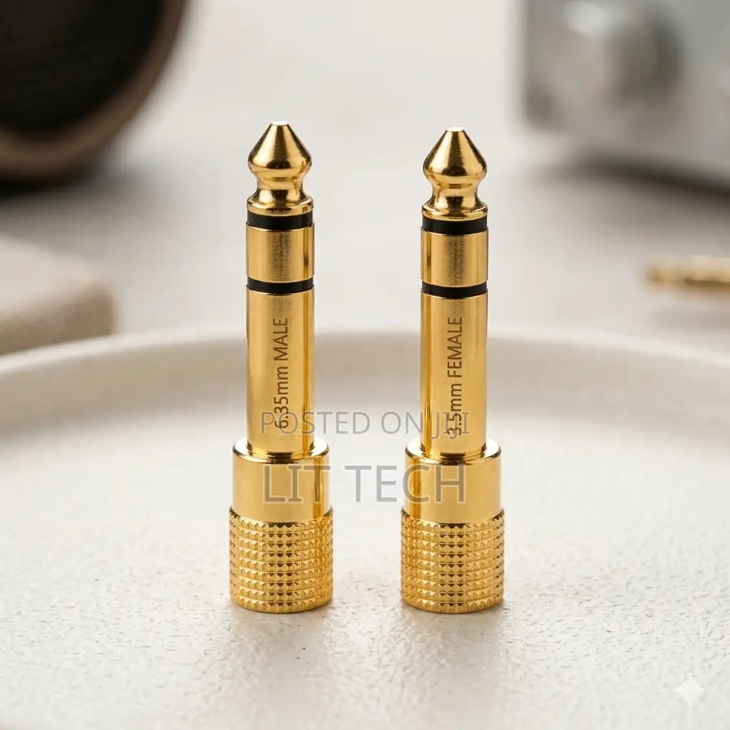 Gold-Plated 6.35mm Male to 3.5mm Female Stereo Audio Adapter (2-Pack)
