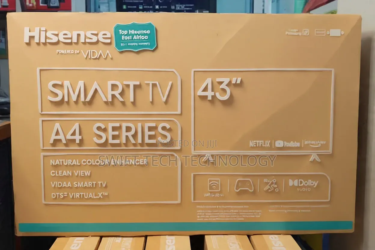 Hisense 43" Inch,A4 Smart TV,FRAMELESS,DOLBY AUDIO
Lp
